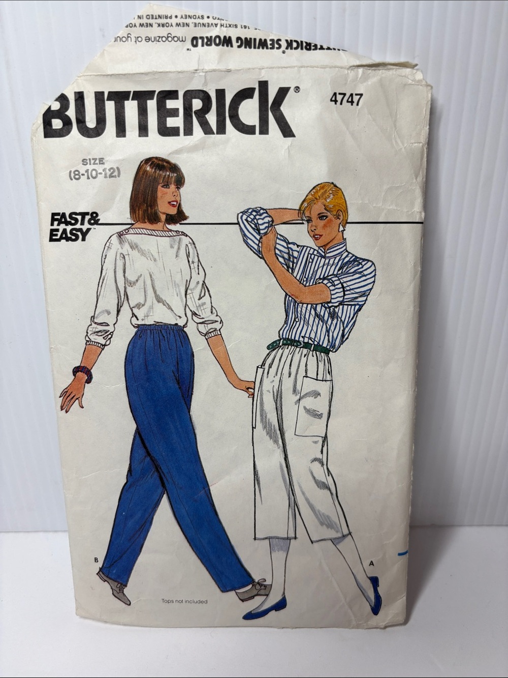 Butterick Women's Wide Leg Pants Pattern 4747 Vintage sizes 8-10-12